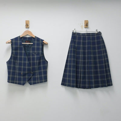 【中古】長野県 広徳中学校 女子制服 3点（ベスト・スカート・スカート）sf014706