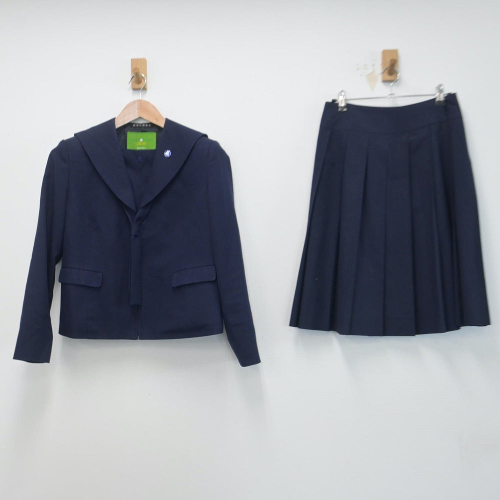 【中古】新潟県 江南高等学校 女子制服 4点（セーラー服・スカート・スカート）sf014710