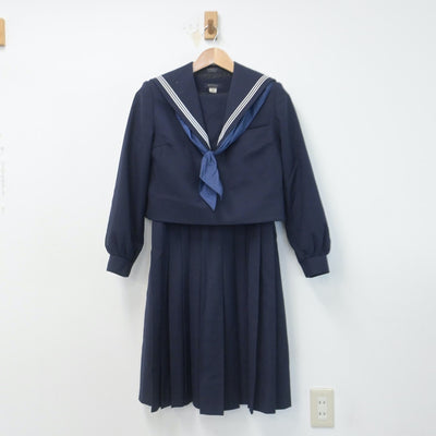 【中古】福岡県 城南中学校 女子制服 3点（セーラー服・ジャンパースカート）sf014715