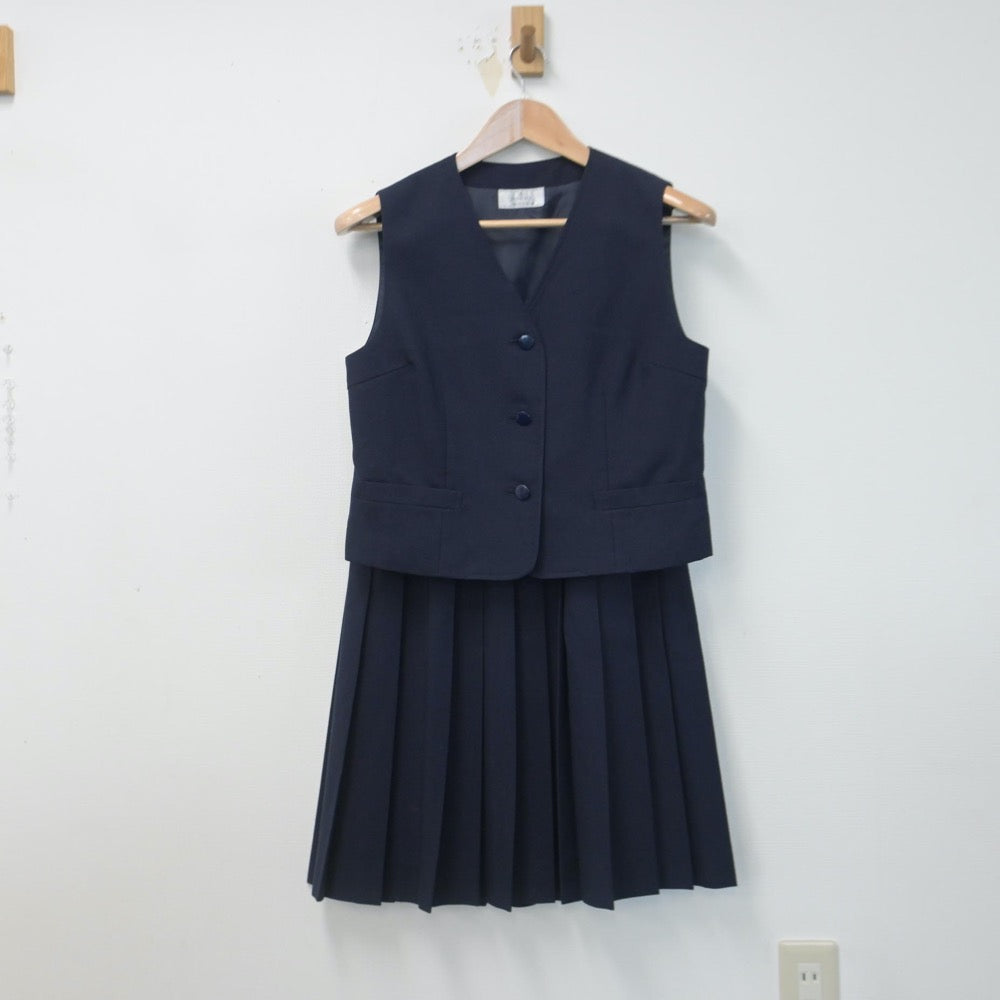 【中古】千葉県 小中台中学校 女子制服 3点（ブレザー・ベスト・スカート）sf014719