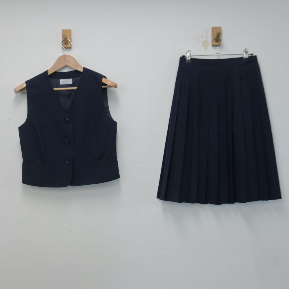 【中古】千葉県 小中台中学校 女子制服 3点（ブレザー・ベスト・スカート）sf014719