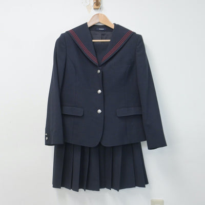 【中古】大阪府 早稲田摂陵高等学校 女子制服 3点（セーラー服・スカート）sf014722