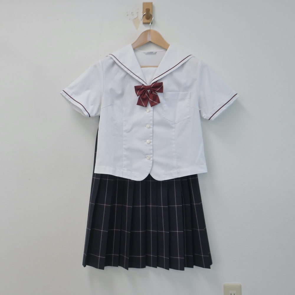 【中古】大阪府 早稲田摂陵高等学校 女子制服 4点（セーラー服・スカート）sf014723