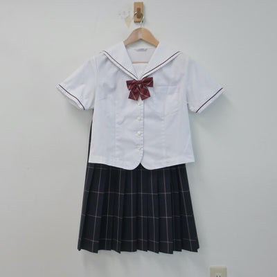 【中古】大阪府 早稲田摂陵高等学校 女子制服 4点（セーラー服・スカート）sf014723