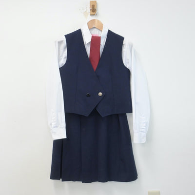 【中古】東京都 第四中学校 女子制服 5点（ブレザー・シャツ・ベスト・スカート）sf014726