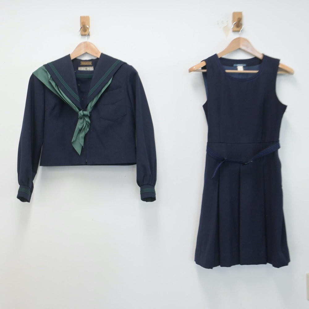 【中古】兵庫県 瓦木中学校 女子制服 3点（セーラー服・ジャンパースカート）sf014727