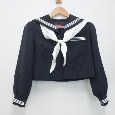 【中古】徳島県 北島中学校 女子制服 3点（セーラー服・スカート）sf014729