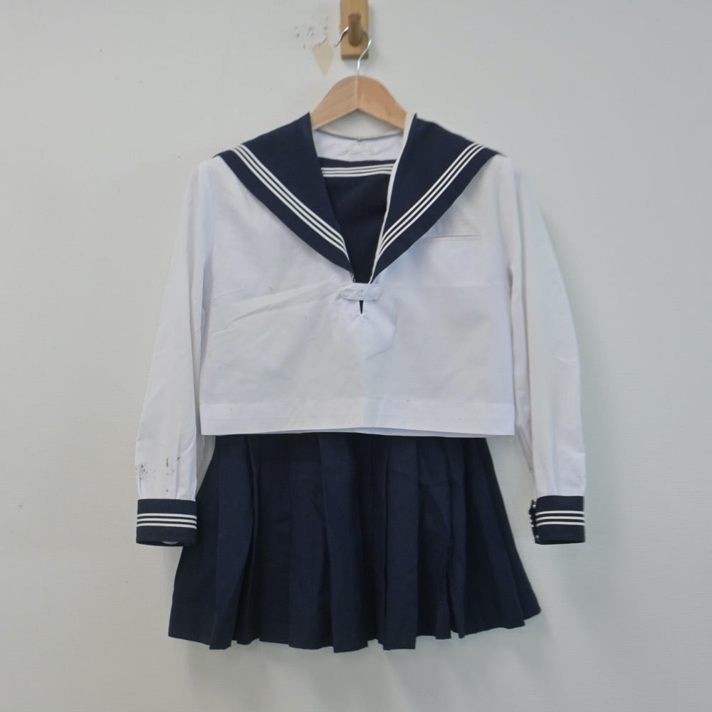 【中古】大阪府 金蘭会高等学校 女子制服 2点（セーラー服・スカート）sf014738