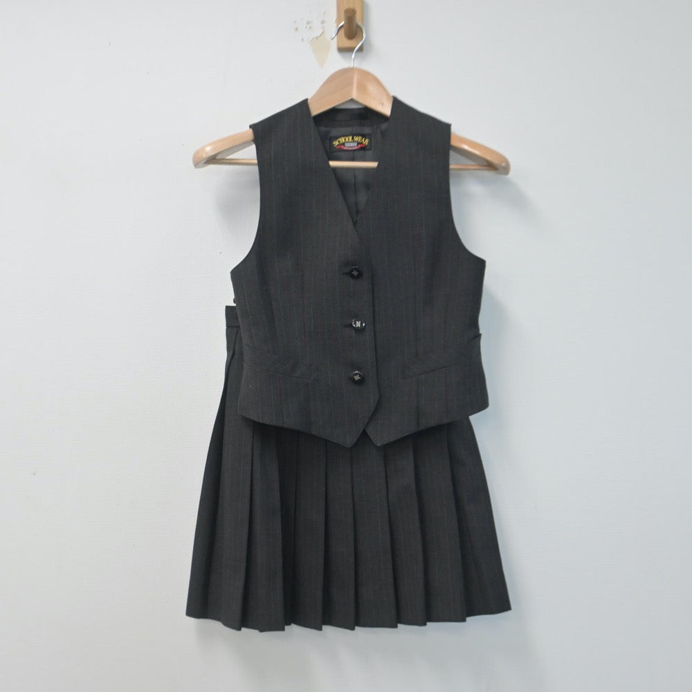 【中古】静岡県 日本大学三島高等学校 女子制服 3点（ブレザー・ベスト・スカート）sf014742