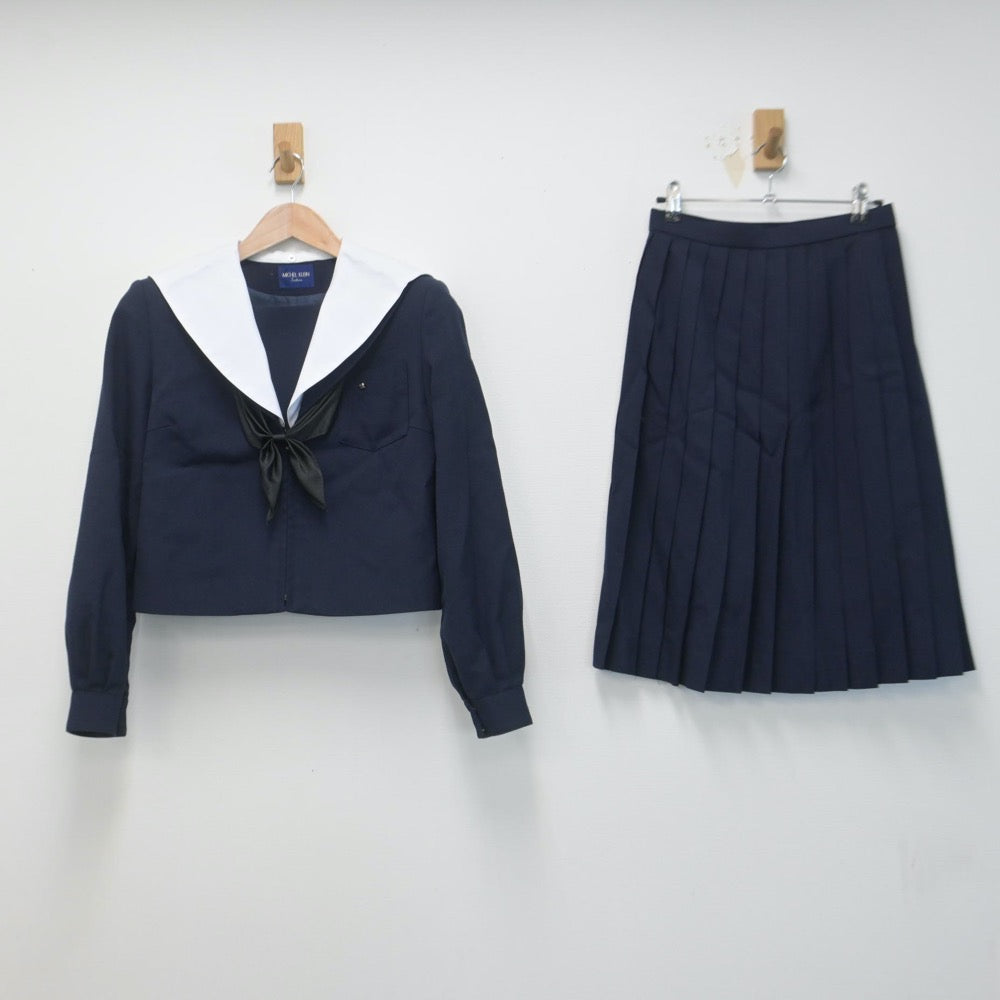 【中古】岐阜県 中央中学校 女子制服 3点（セーラー服・スカート）sf014744