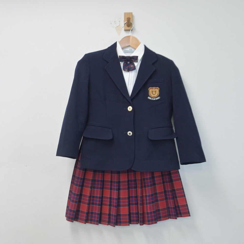 【中古】広島県 山陽女学園中等部 女子制服 5点（ブレザー・シャツ・ニット・スカート）sf014747