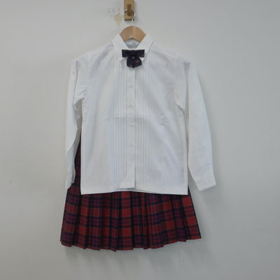 【中古】広島県 山陽女学園中等部 女子制服 5点（ブレザー・シャツ・ニット・スカート）sf014747