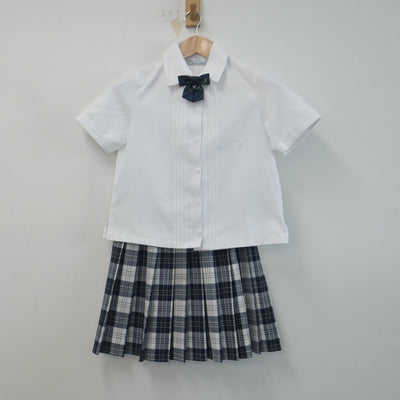 【中古】広島県 山陽女学園中等部 女子制服 4点（シャツ・スカート）sf014748