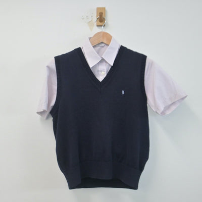 【中古】神奈川県 横浜清風高等学校 女子制服 2点（シャツ・ニットベスト）sf014757