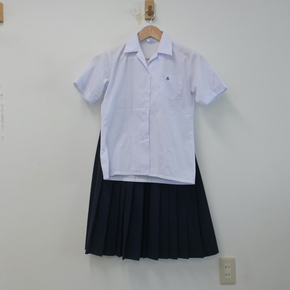 【中古】兵庫県 舞子高等学校 女子制服 3点（シャツ・ニット・スカート）sf014782