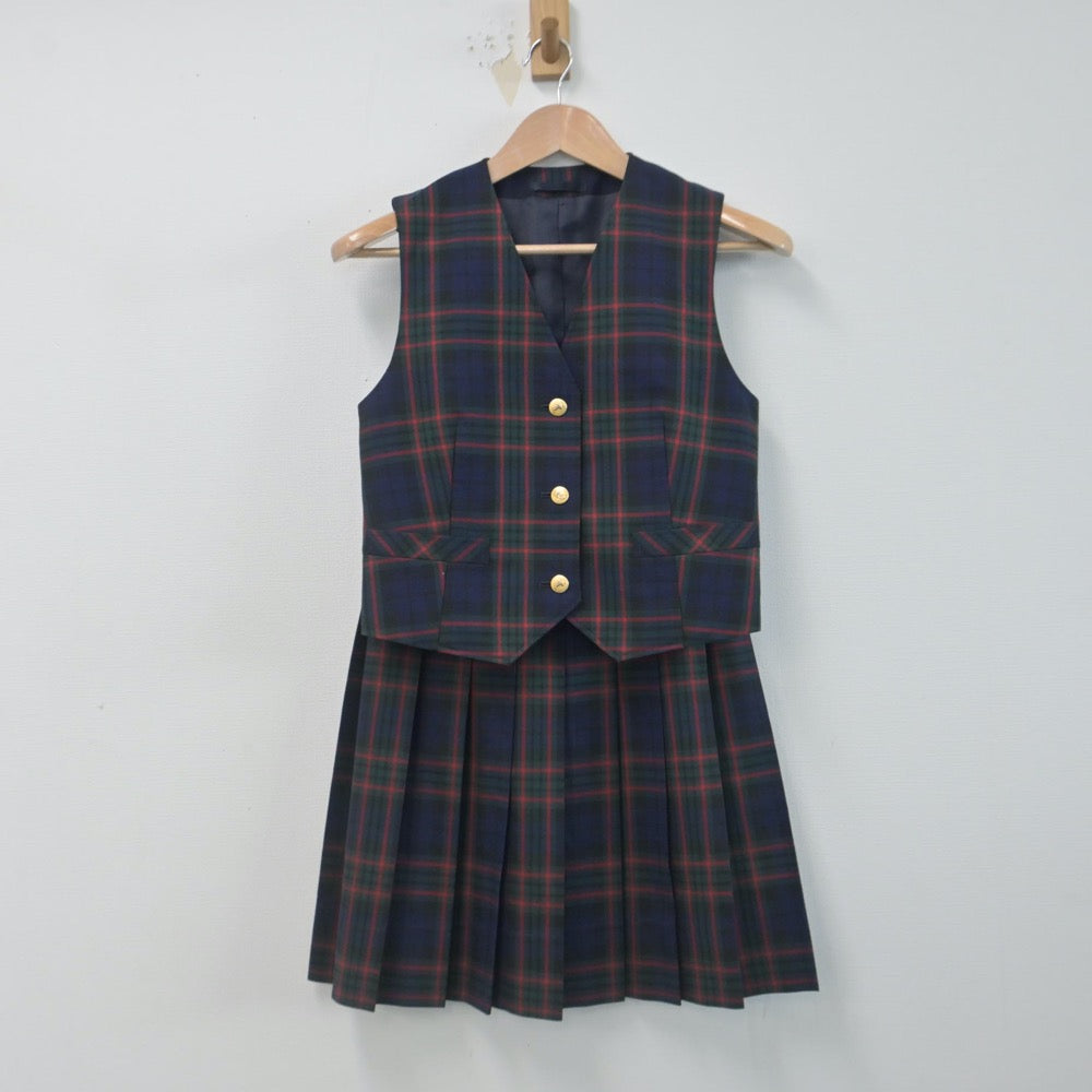 【中古】千葉県 東邦大学付属東邦中学校 女子制服 3点（ベスト・ベスト・スカート）sf014785