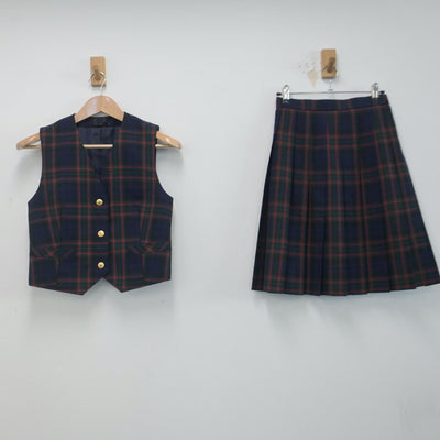 【中古】千葉県 東邦大学付属東邦中学校 女子制服 3点（ベスト・ベスト・スカート）sf014785