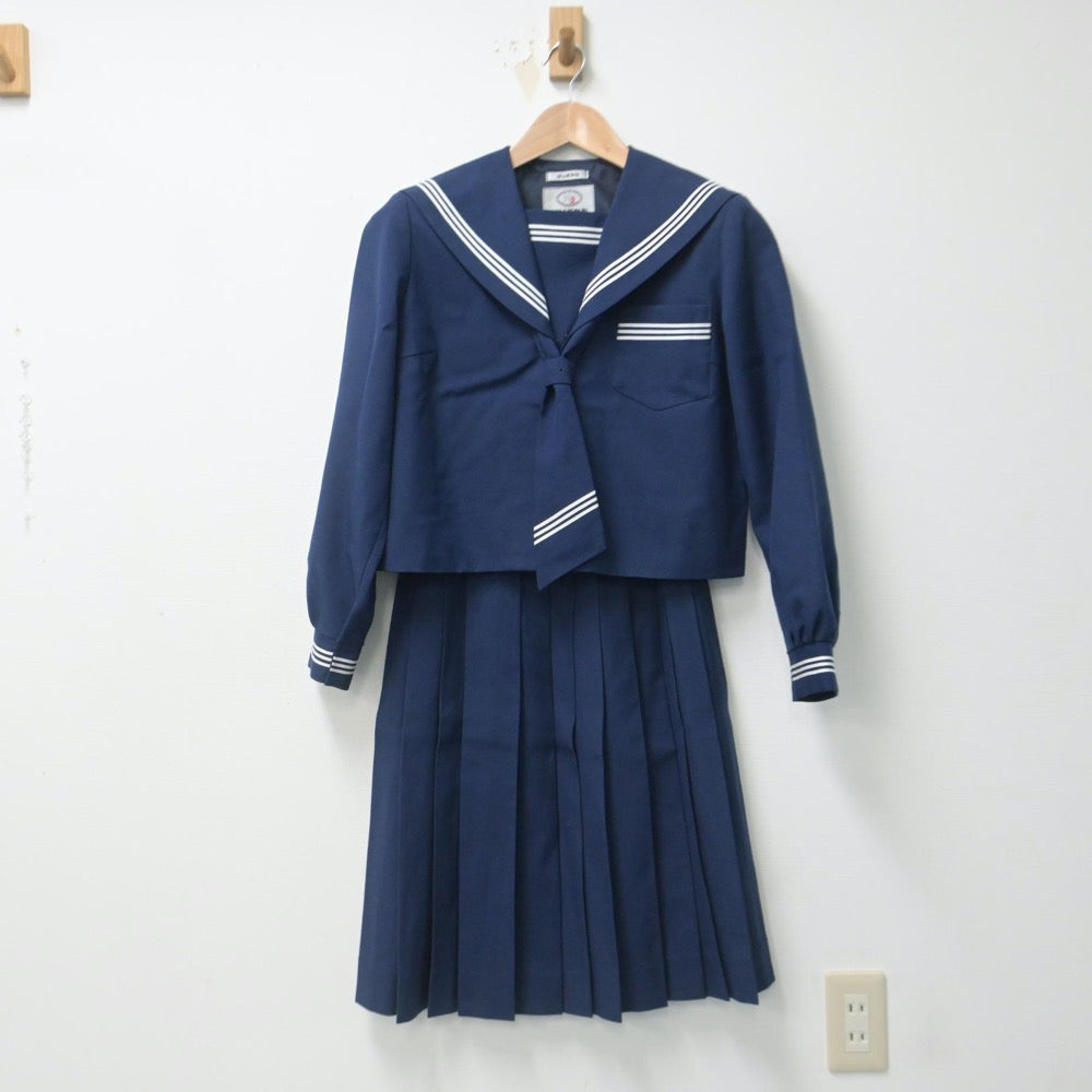 【中古】静岡県 与進中学校 女子制服 3点（セーラー服・スカート）sf014802