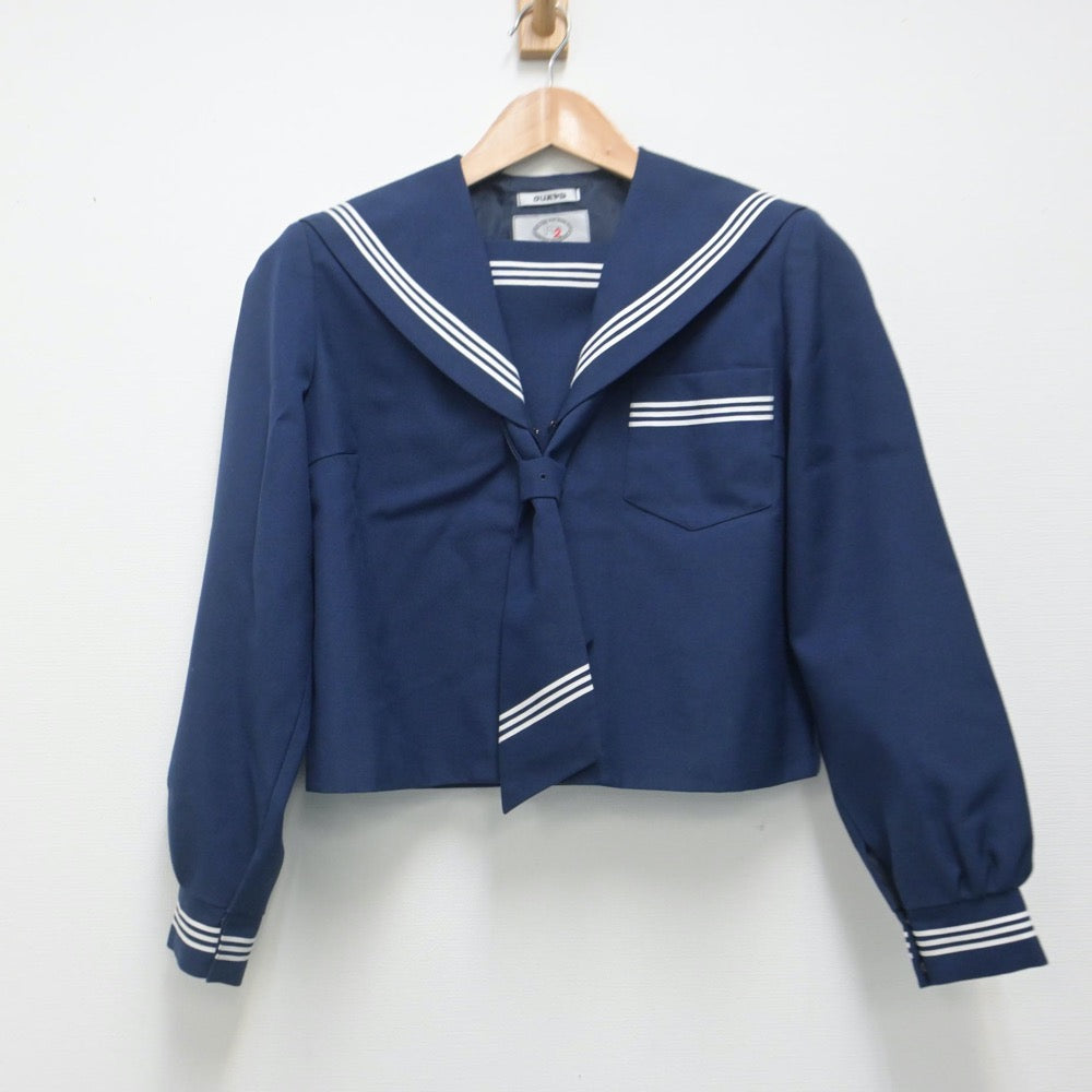 【中古】静岡県 与進中学校 女子制服 3点（セーラー服・スカート）sf014802