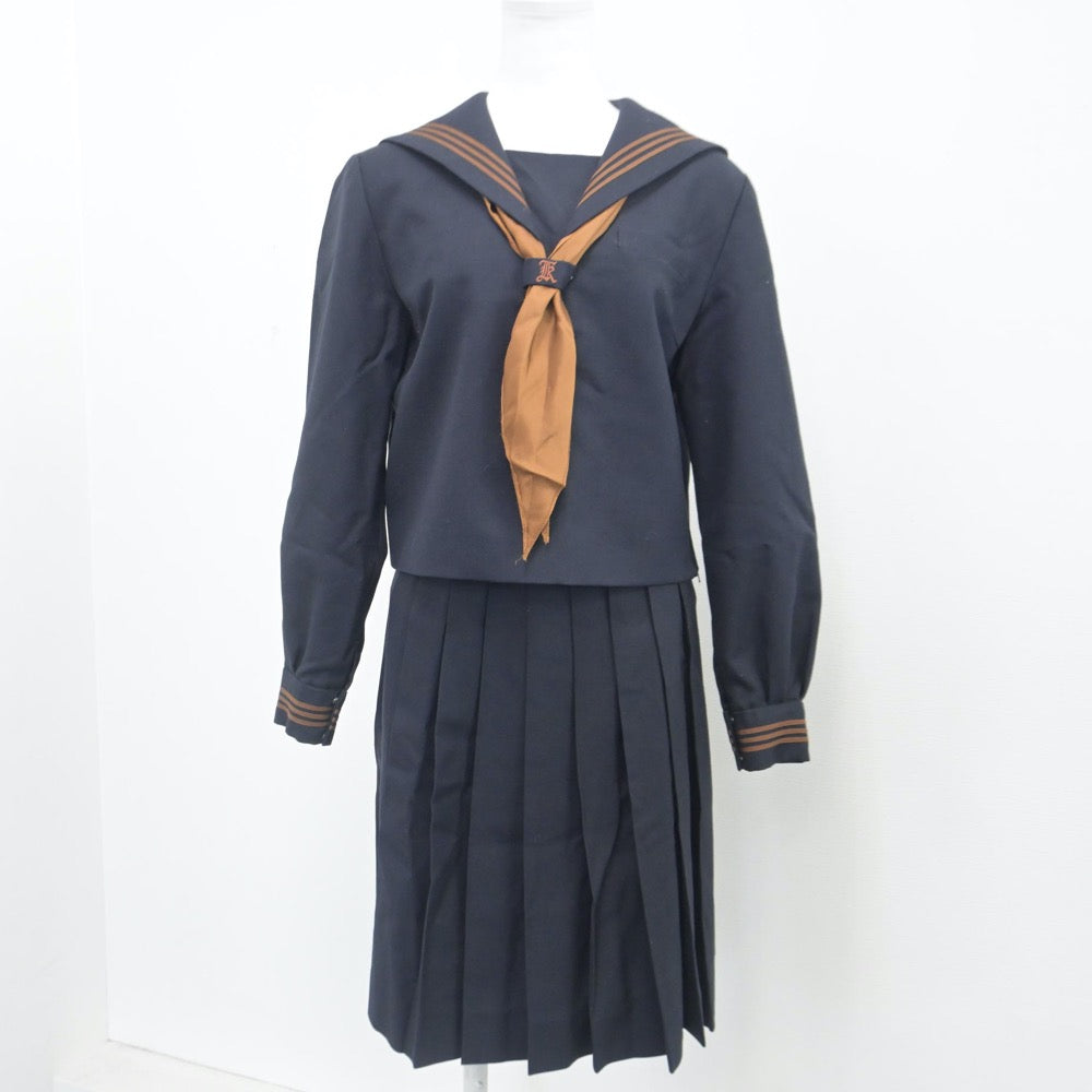 【中古】東京都 関東国際高等学校 女子制服 5点（セーラー服・ニット・スカート）sf014809