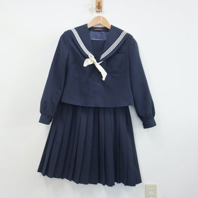 【中古】岐阜県 岐阜県立大垣東中学校 女子制服 4点（セーラー服・スカート・スカート）sf014820