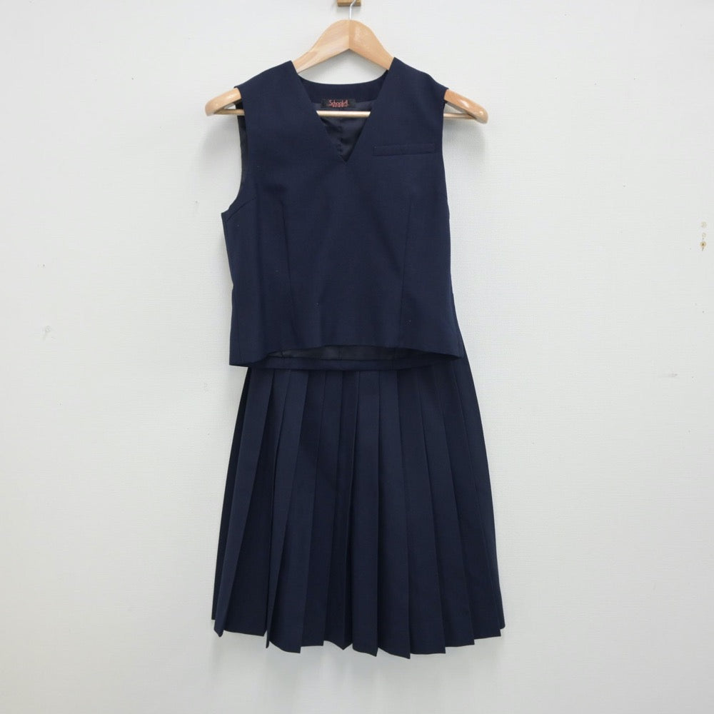 【中古】富山県 富山市立藤ノ木中学校 女子制服 5点（ブレザー・シャツ・ベスト・スカート）sf014830