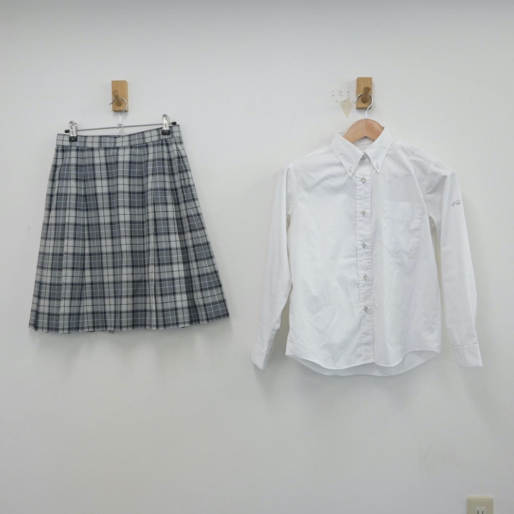 【中古】東京都 錦城高等学校 女子制服 5点（ニットベスト・シャツ・スカート）sf014840