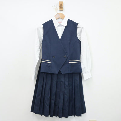 【中古】長崎県 長崎県立南高等学校 女子制服 5点（ブレザー・シャツ・ベスト・スカート）sf014842