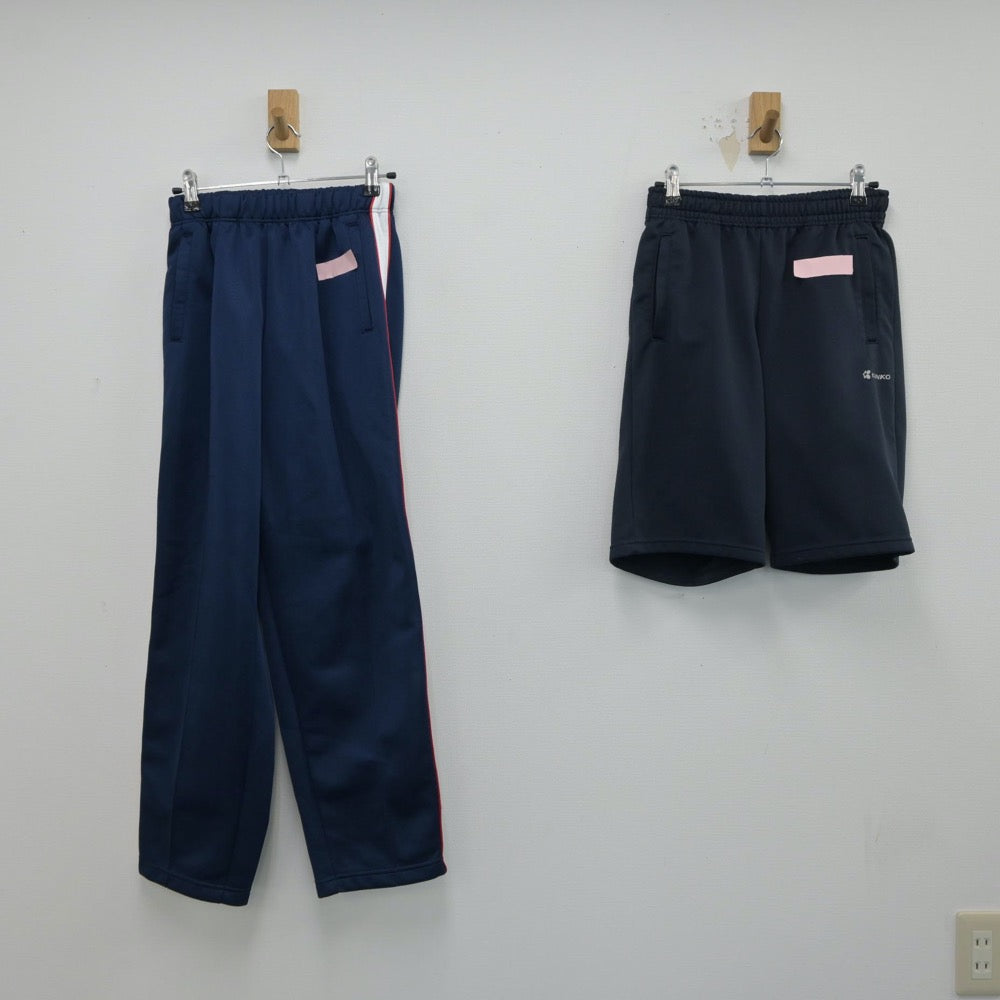 【中古】兵庫県 明石市立大久保中学校 女子制服 4点（ジャージ 上・体操服 上・ジャージ 下・体操服 下）sf014855