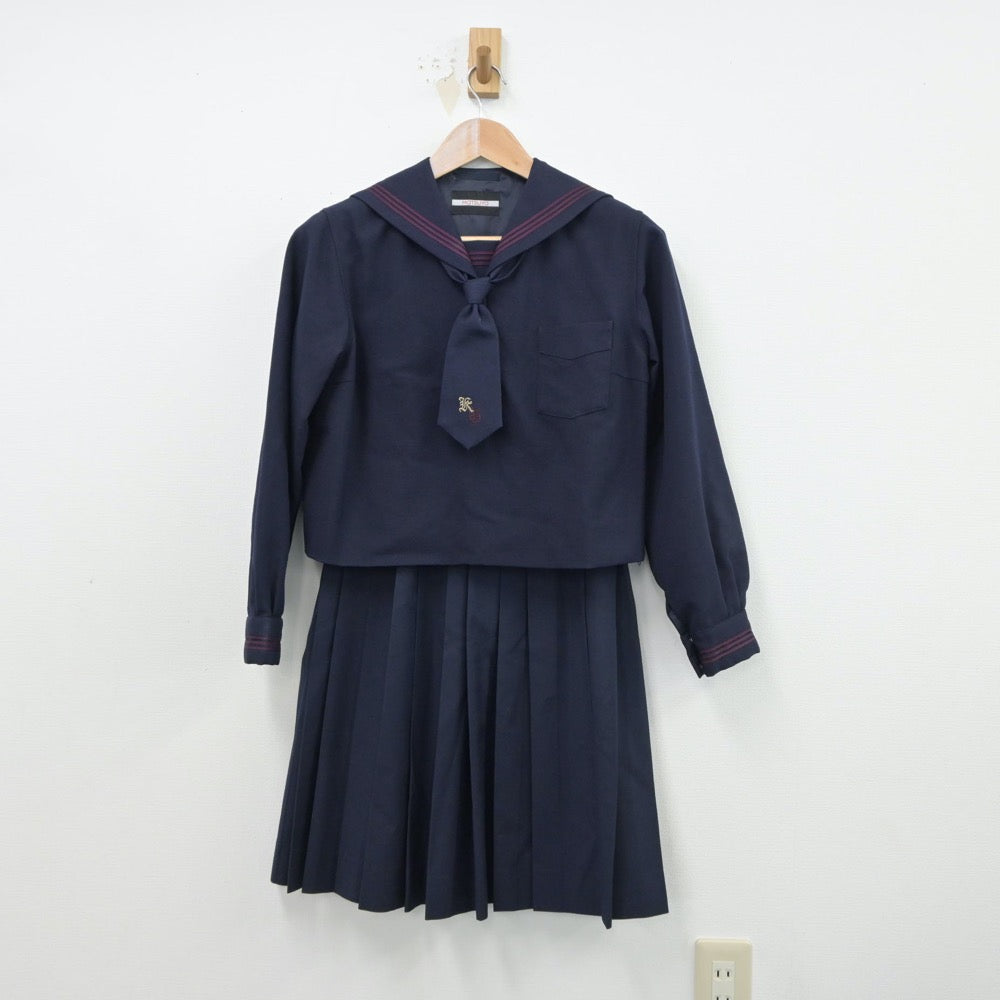 【中古】神奈川県 北鎌倉女子学園中学校 女子制服 4点（セーラー服・スカート）sf014861