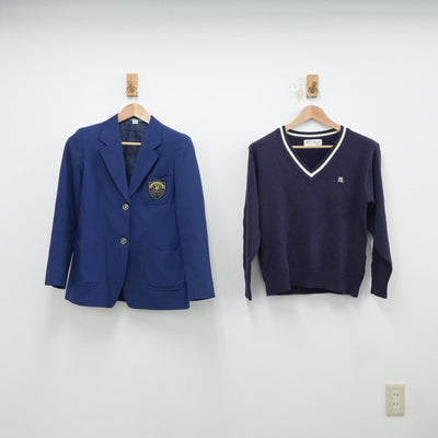 【中古】山口県 山口県立華陵高等学校 女子制服 4点（ブレザー・ニット・スカート）sf014867