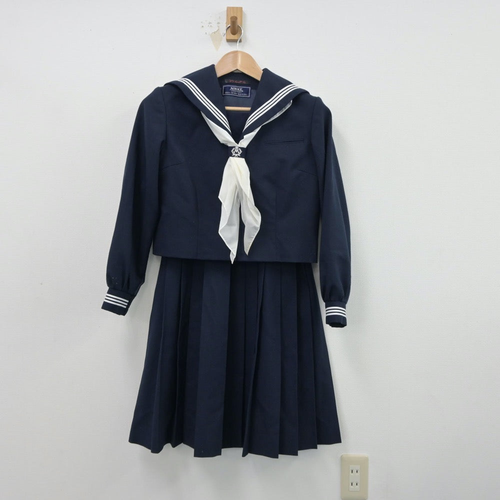 【中古】埼玉県 川口市立元郷中学校 女子制服 4点（セーラー服・シャツ・スカート）sf014871