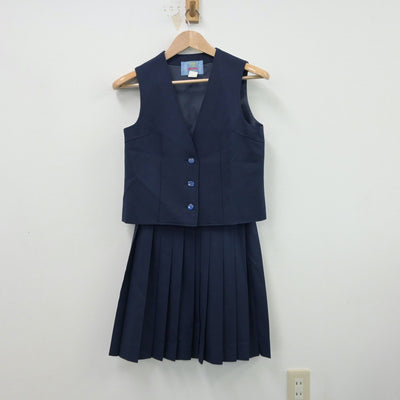 【中古】東京都 東久留米市立中央中学校 女子制服 4点（ブレザー・ベスト・スカート）sf014879