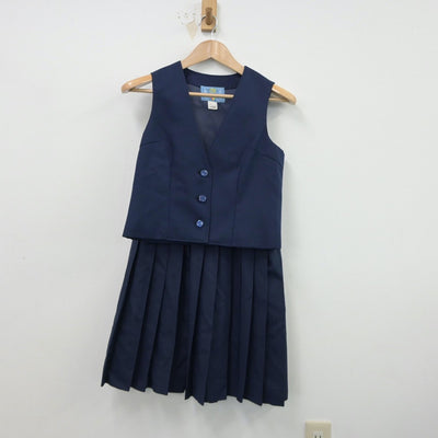 【中古】東京都 東久留米市立中央中学校 女子制服 4点（ブレザー・ベスト・スカート）sf014880