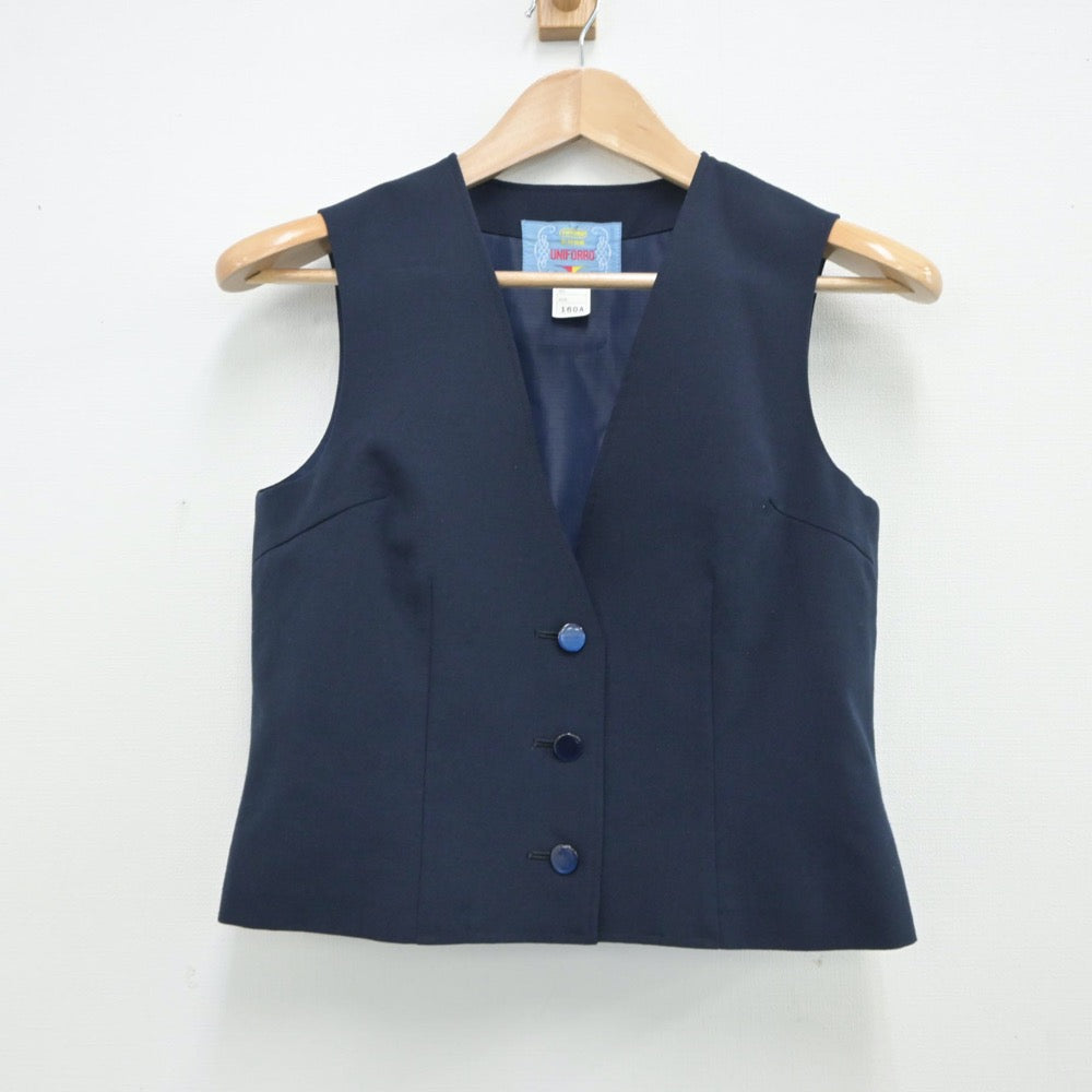 【中古】東京都 東久留米市立中央中学校 女子制服 2点（ベスト・スカート）sf014881