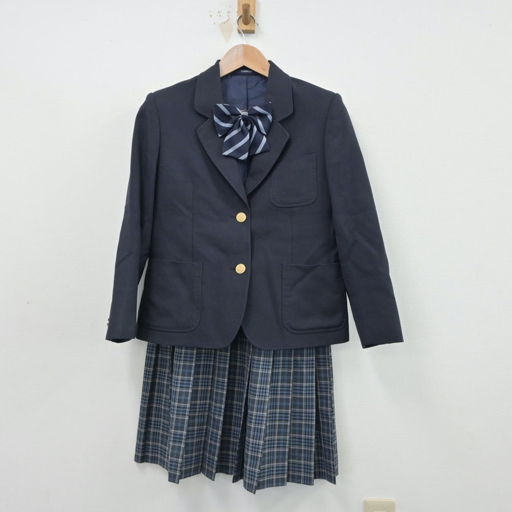 【中古】千葉県 千葉市立有吉中学校 女子制服 5点（ブレザー・ニット・スカート・スカート）sf014887