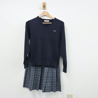 【中古】千葉県 千葉市立有吉中学校 女子制服 5点（ブレザー・ニット・スカート・スカート）sf014887