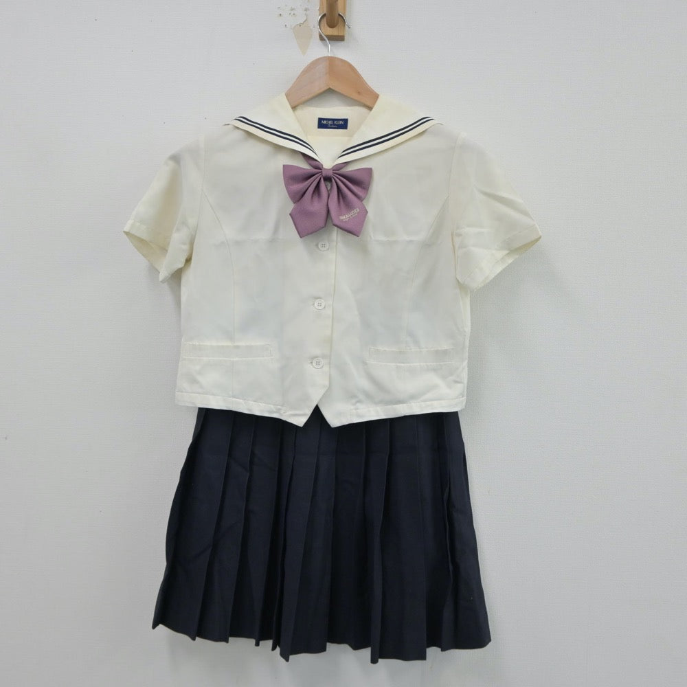 【中古】愛知県 桜花学園高等学校 女子制服 4点（セーラー服・ニットベスト・スカート）sf014899