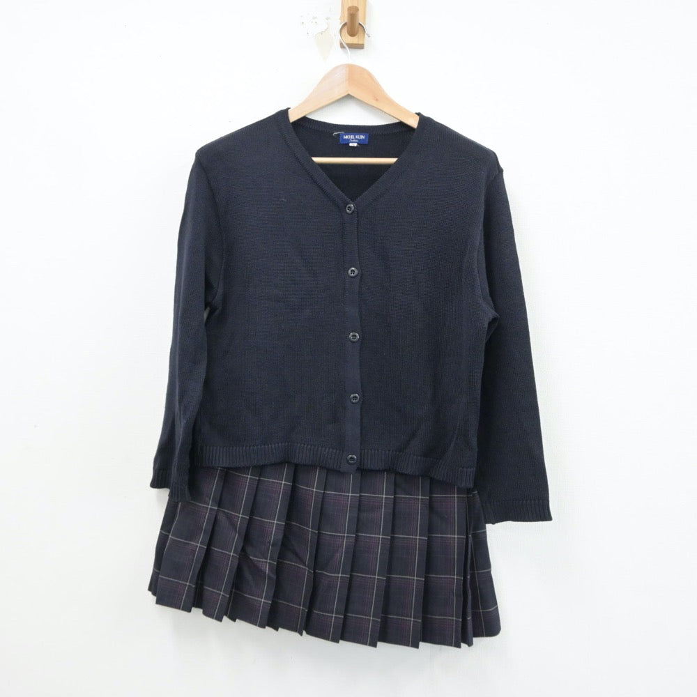 【中古】愛知県 桜花学園高等学校 女子制服 2点（ニット・スカート）sf014901