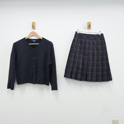 【中古】愛知県 桜花学園高等学校 女子制服 2点（ニット・スカート）sf014901