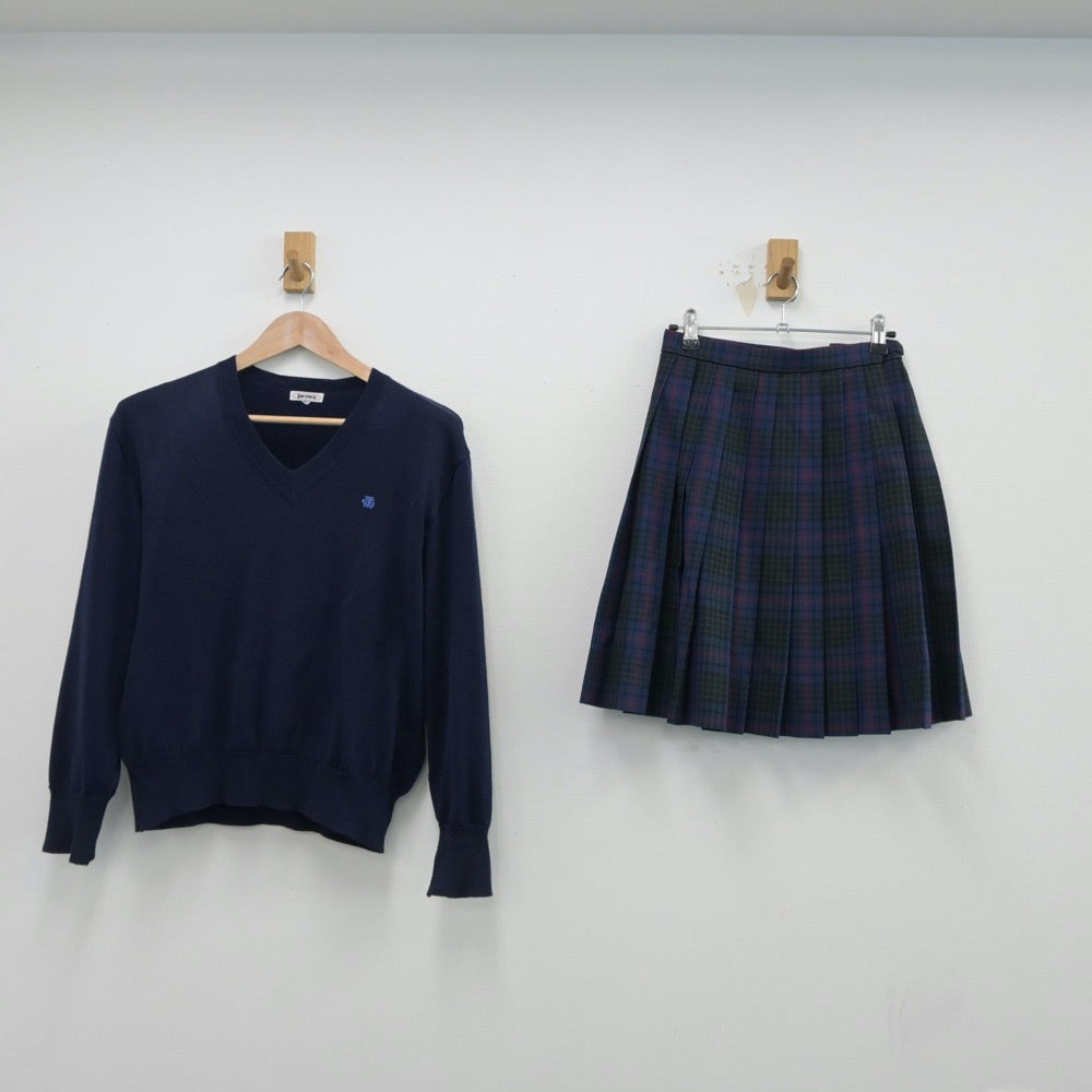 【中古】東京都 江戸川女子高等学校 女子制服 5点（ブレザー・ニット・スカート）sf014904