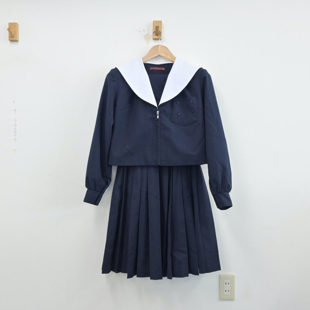 【中古】愛知県 沓掛中学校 女子制服 2点（セーラー服・スカート）sf014910