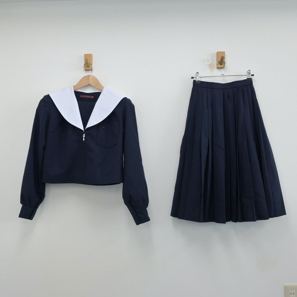 【中古】愛知県 沓掛中学校 女子制服 2点（セーラー服・スカート）sf014910