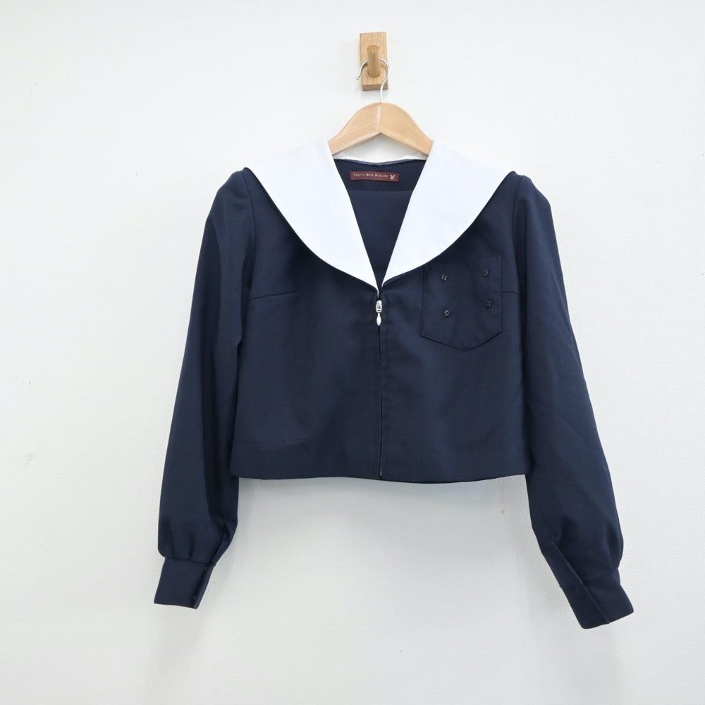 【中古】愛知県 沓掛中学校 女子制服 2点（セーラー服・スカート）sf014910