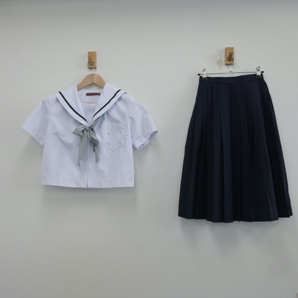 【中古】愛知県 沓掛中学校 女子制服 4点（セーラー服・スカート）sf014911