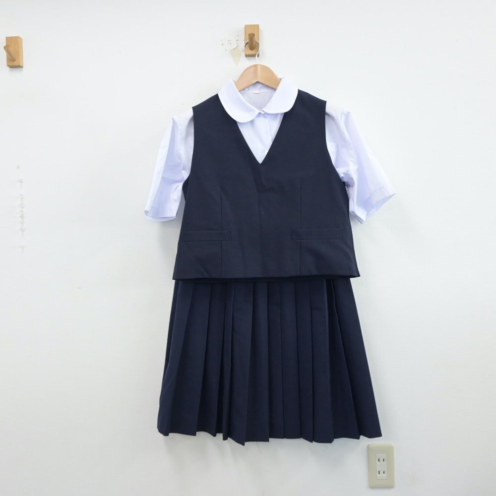 【中古】埼玉県 寄居町立寄居中学校 女子制服 3点（シャツ・ベスト・スカート）sf014912