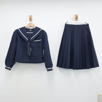 【中古】宮崎県 宮崎市立宮崎西中学校 女子制服 3点（セーラー服・スカート）sf014918