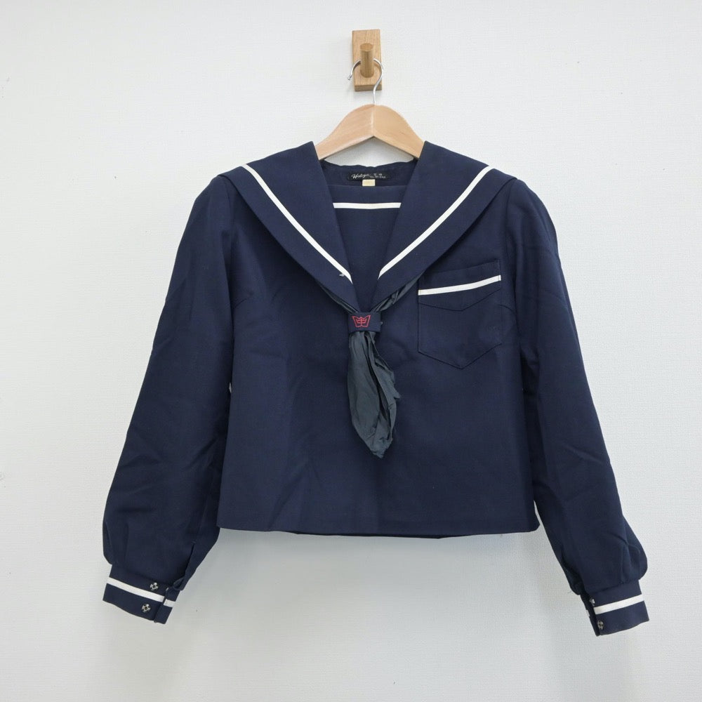 【中古】宮崎県 宮崎市立宮崎西中学校 女子制服 3点（セーラー服・スカート）sf014918