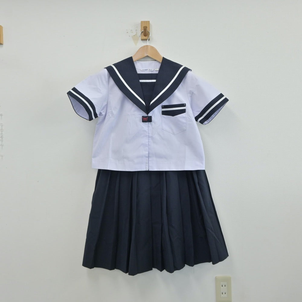 【中古】宮崎県 宮崎市立宮崎西中学校 女子制服 2点（セーラー服・スカート）sf014934