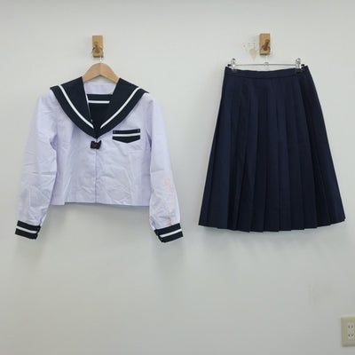 【中古】宮崎県 宮崎市立宮崎西中学校 女子制服 2点（セーラー服・スカート）sf014935